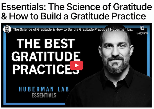 Huberman Lab podcast, storytelling, gratitude storytelling strategy